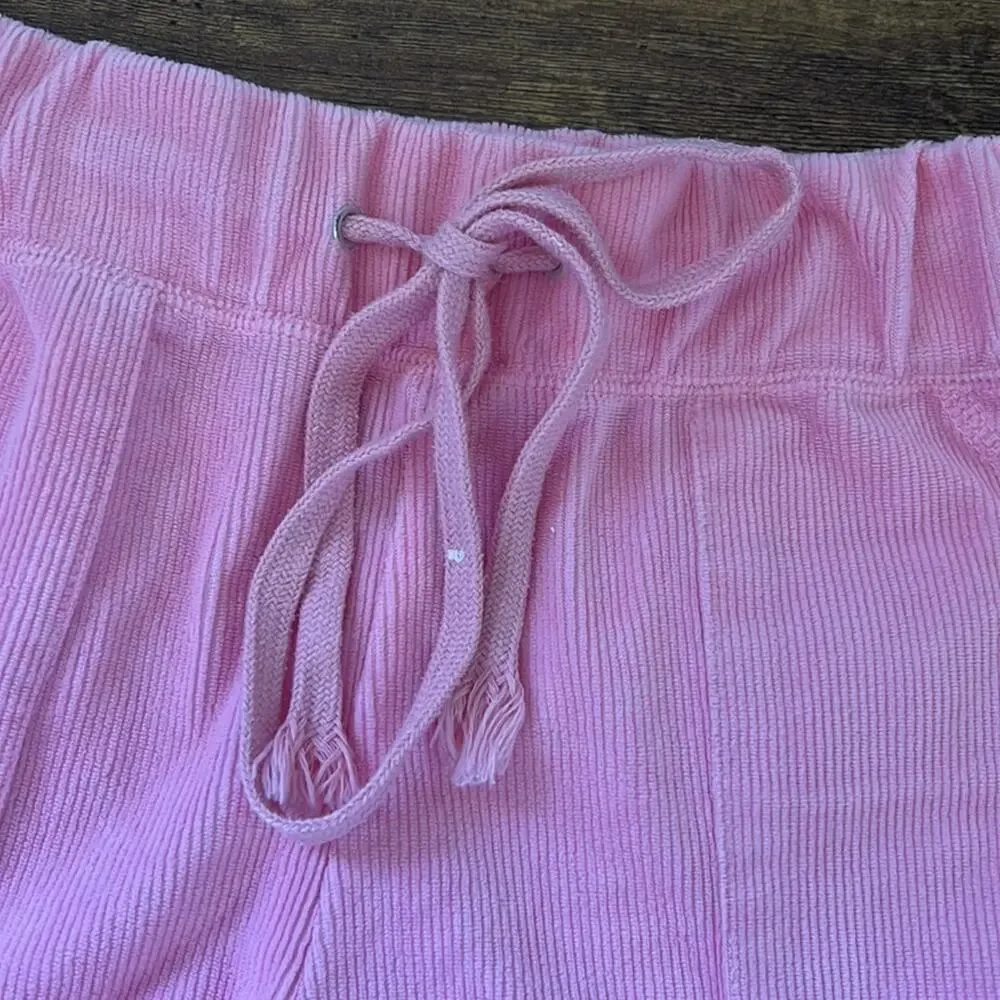 BNCI Athletique Pink Soft Rib Knit Higher Waist Drawstring Shorts